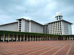 Facade of Grand Istiqlal Mosque before Iftar Ramadan