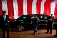 Barack Obama's limousine at Istiqlal Mosque in Jakarta on November 10, 2010