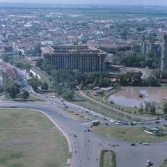 Istiqlal mosque under construction and the cathedral