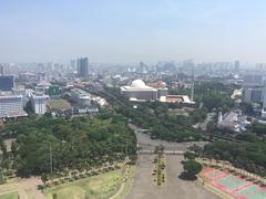 northeast view from Monas in Jakarta featuring Istiqlal Mosque