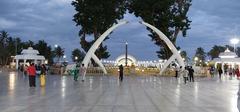 Illuminated images of Anna Memorial in Chennai