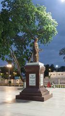 Illuminated images of Anna Memorial in Chennai