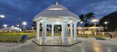 Illuminated images of Anna Memorial in Chennai