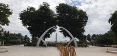 Anna Durai Monument Park with a statue and fountain