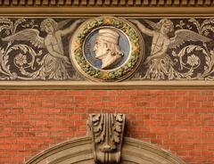 Facade detail above a lateral entrance of the Museum of Applied Arts, Vienna