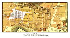 Archaeological map of the Imperial Forum of Rome highlighting Trajan's Forum