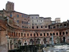 Trajan's Market in Rome with stone structures and arches