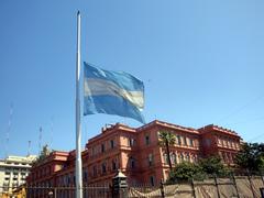 Argentinian flag at half mast