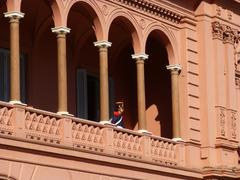 Granadero at balcony of Casa Rosada in Buenos Aires