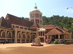 Manguesh temple view from front showing its architectural design