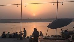 Sunrise at Assi Ghat on river Ganga