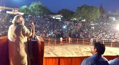 Prime Minister Narendra Modi addressing people at Assi Ghat in Varanasi