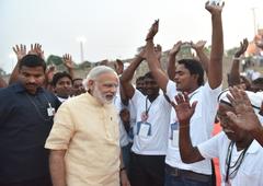 Prime Minister Narendra Modi at Assi Ghat in Varanasi