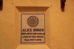 Alice Boner plate at Assi Ghat