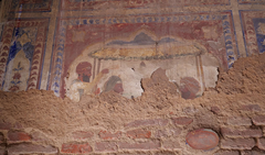 Decaying Sikh fresco from Asthan Baba Bikram Singh Bedi, Kanak Mandi, Amritsar