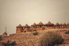 Bada Bagh burial ground with royal cenotaphs near Jaisalmer