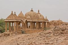 Bada Bagh at Jaisalmer with cenotaphs and lush greenery