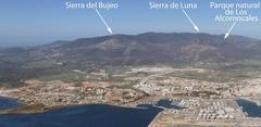 Aerial view of Algeciras in Andalusia with nearby sierras