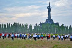 People exercising at Renon Square