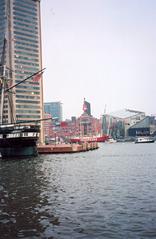 Baltimore Inner Harbor with boats and cityscape in view