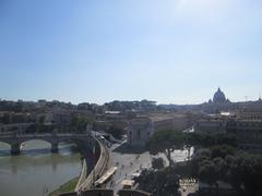 Scenic view of Rome at night from Castel Sant'Angelo