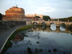 Castel Sant'Angelo overlooking the Tiber River in Rome