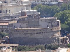 Views from the dome of Saint Peter's Basilica including Castel Sant'Angelo, August 2016