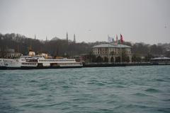 Bosphorus Strait in Istanbul with a cityscape view