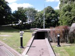 Entrance to the Battle of Britain Bunker with Spitfire gate guardian