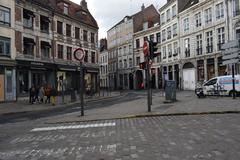 a view of Lille from a distance in the evening