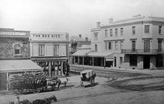 Waterhouse Chambers opposite Bee Hive Corner in Adelaide, 1866