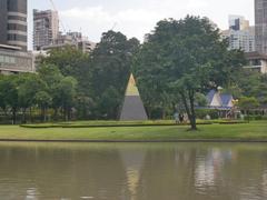 Banjasiri Park view with high-rise buildings in the background