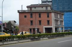 Three-story building with traditional Chinese and Western architectural elements