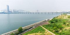 Han River and Han River Park from Jamsil Bridge