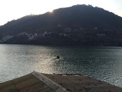 Bhimtal Lake in Nainital district, Uttarakhand