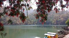 Bhimtal Lake in Uttarakhand with surrounding hills