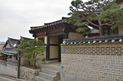 Bukchon Hanok Village in Seoul with traditional Korean houses