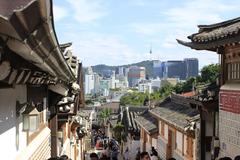 Bukchon Hanok village in summer