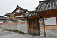 Traditional Korean hanok houses in Bukchon Hanok Village, Seoul