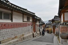 Bukchon Hanok Village in Seoul with traditional Korean houses