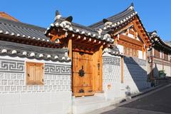 Bukchon Hanok Village in Seoul with traditional Korean houses