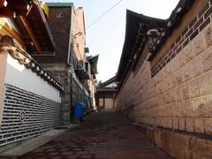 Area east of Bukchon Hanok Village with traditional Hanok houses