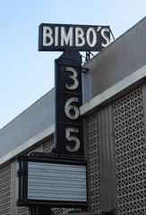 Bimbo's 365 Club exterior sign