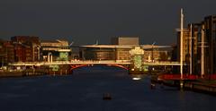 View of Copenhagen from Langebro bridge featuring city skyline and waterfront