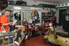 office at Combustion Cycles motorcycle repair shop in Durham, North Carolina