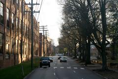 Late day traffic on Duke Street in Durham, North Carolina