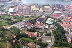 Aerial view of Pinueta in Getxo, Basque Country