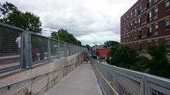 A section of the Bloomingdale Trail with greenery and people walking