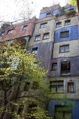 Hundertwasser House in Vienna with colorful, irregular facades