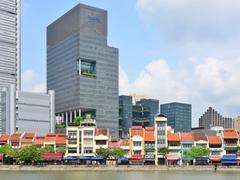 Boat Quay in morning sunlight